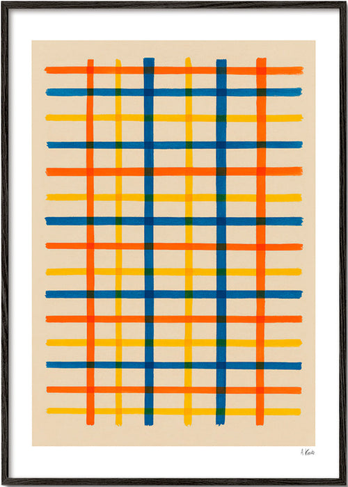 Geometrisk plakat farveret gitter – Black Frame