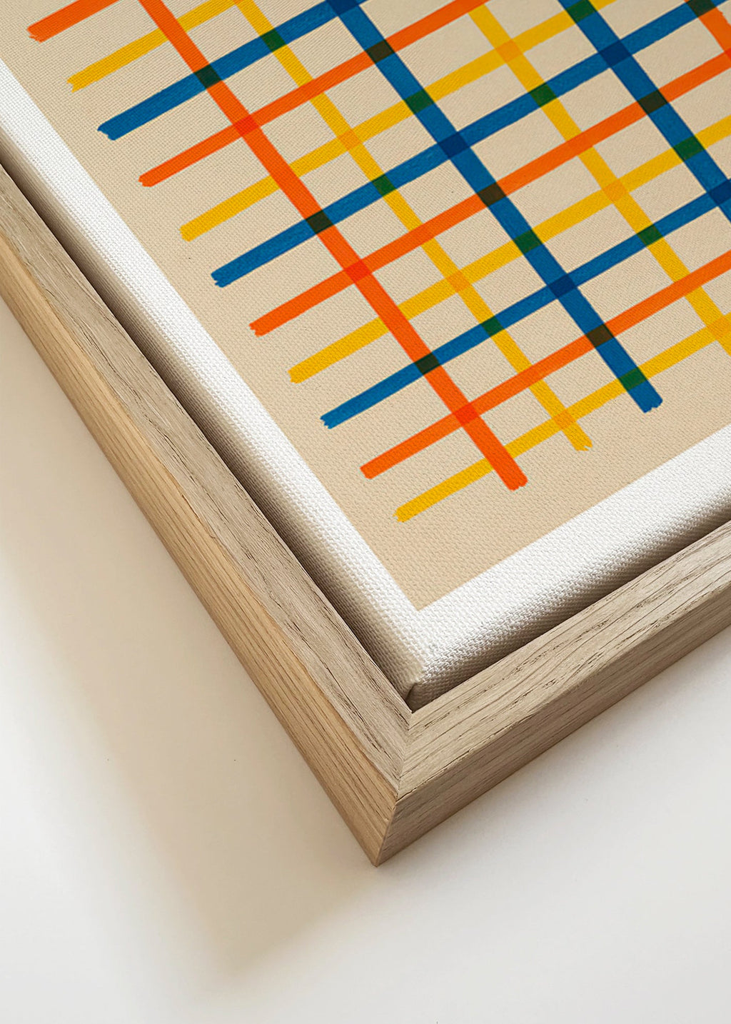 Geometrisk plakat farveret gitter – Canvas detail