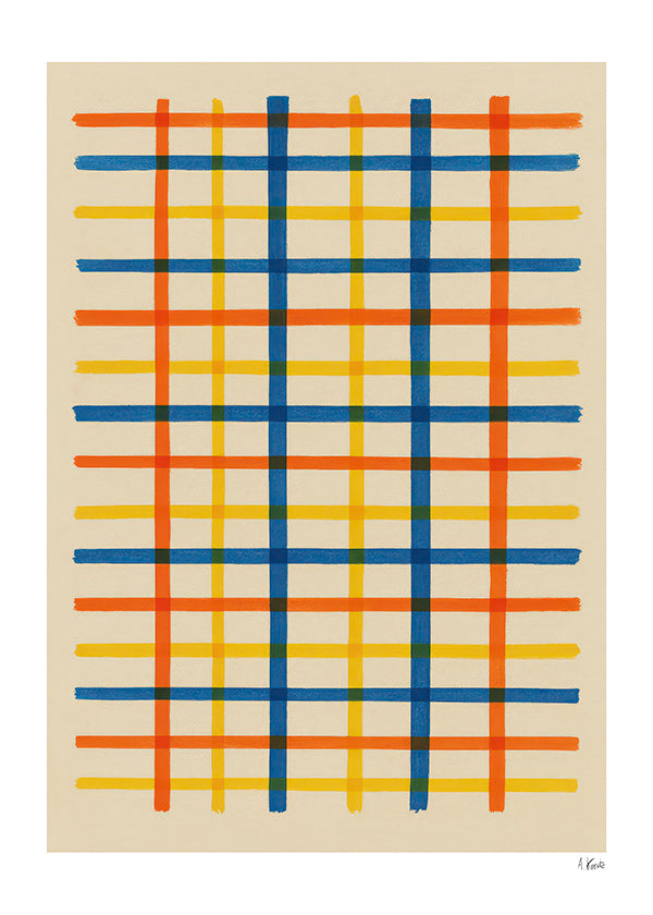 Geometrisk plakat farveret gitter