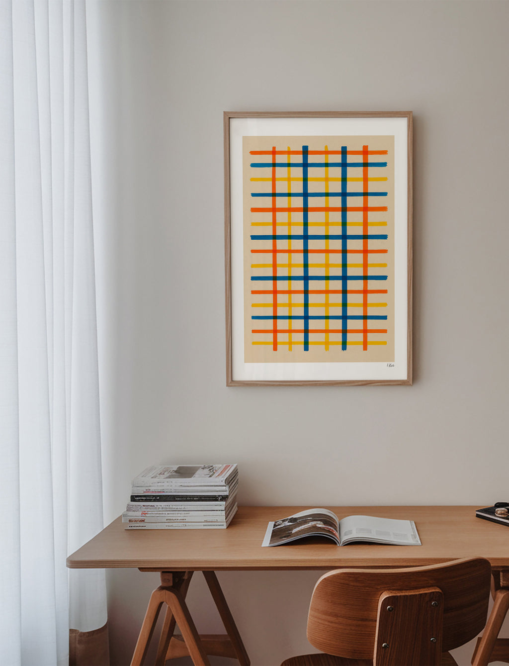 Geometrisk plakat farveret gitter – Product1