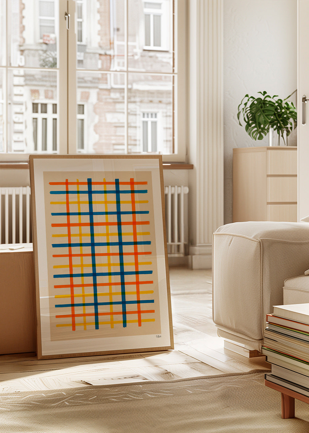 Geometrisk plakat farveret gitter – Product2