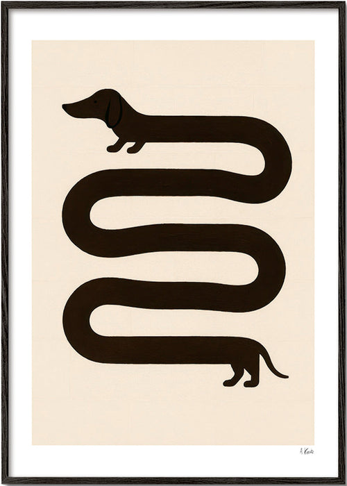 Plakat med lang hund – Black Frame