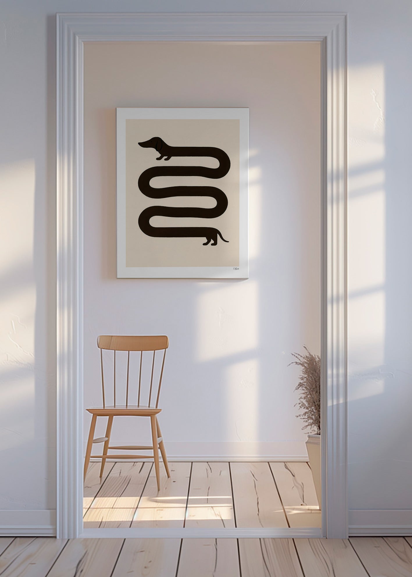 Plakat med lang hund – Canvas