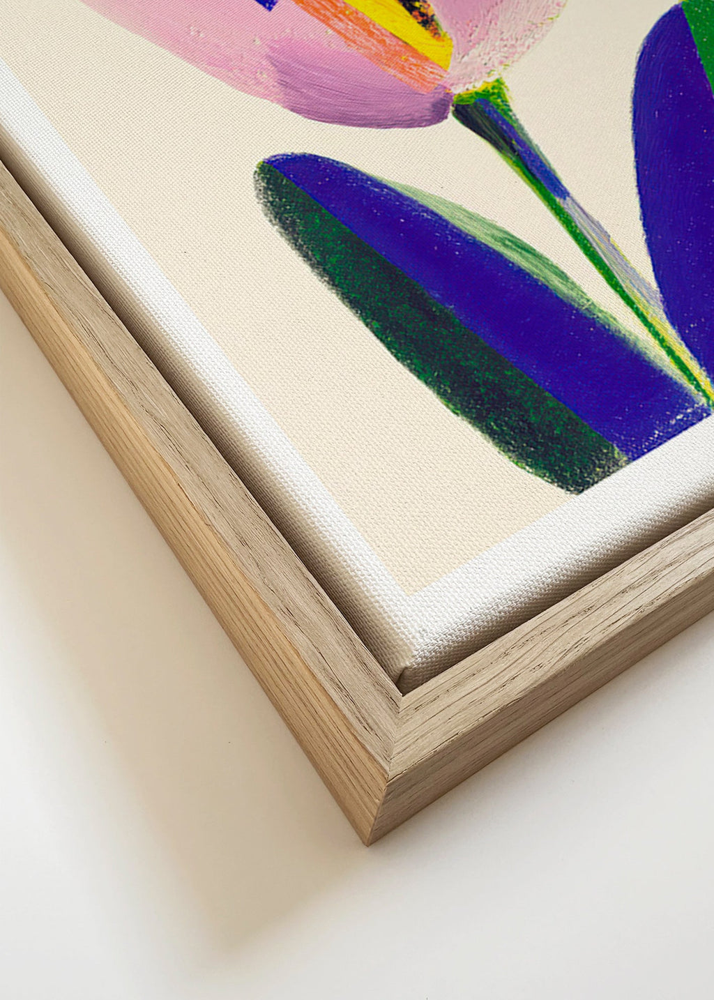 Botanisk plakat rosa tulipan – Canvas detail