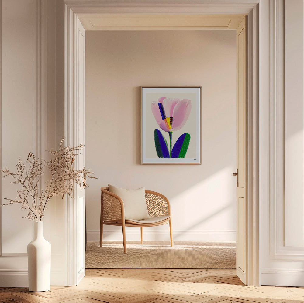 Botanisk plakat rosa tulipan – Canvas1