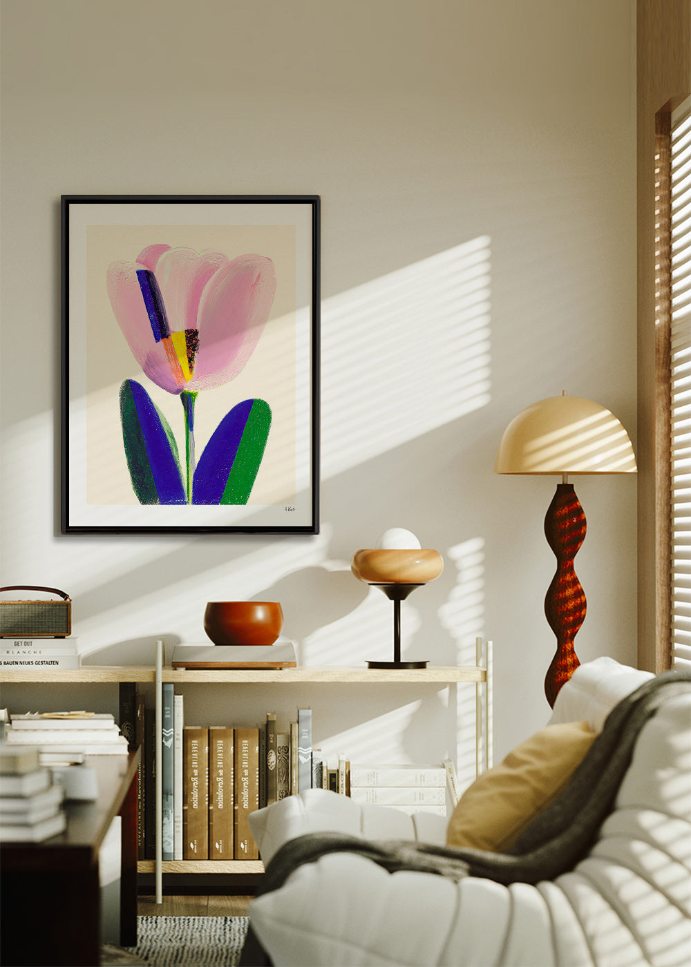 Botanisk plakat rosa tulipan – Canvas2
