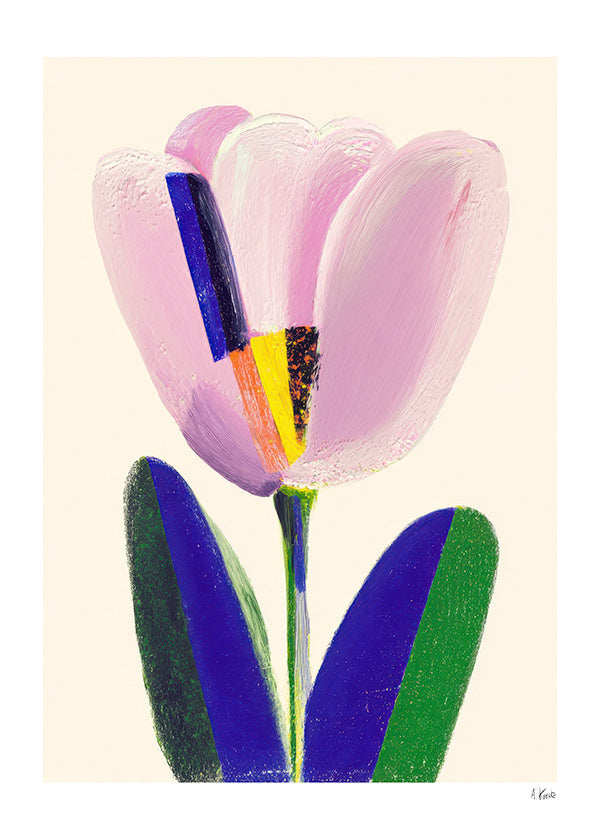 Botanisk plakat rosa tulipan