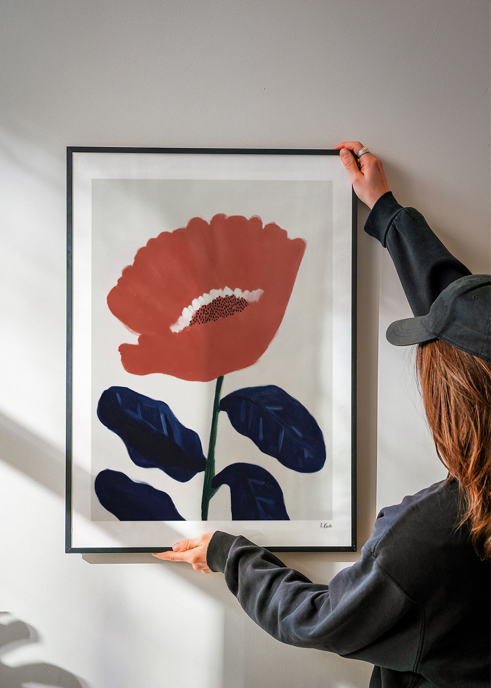 Botanisk plakat koralfarvet blomst – Product3
