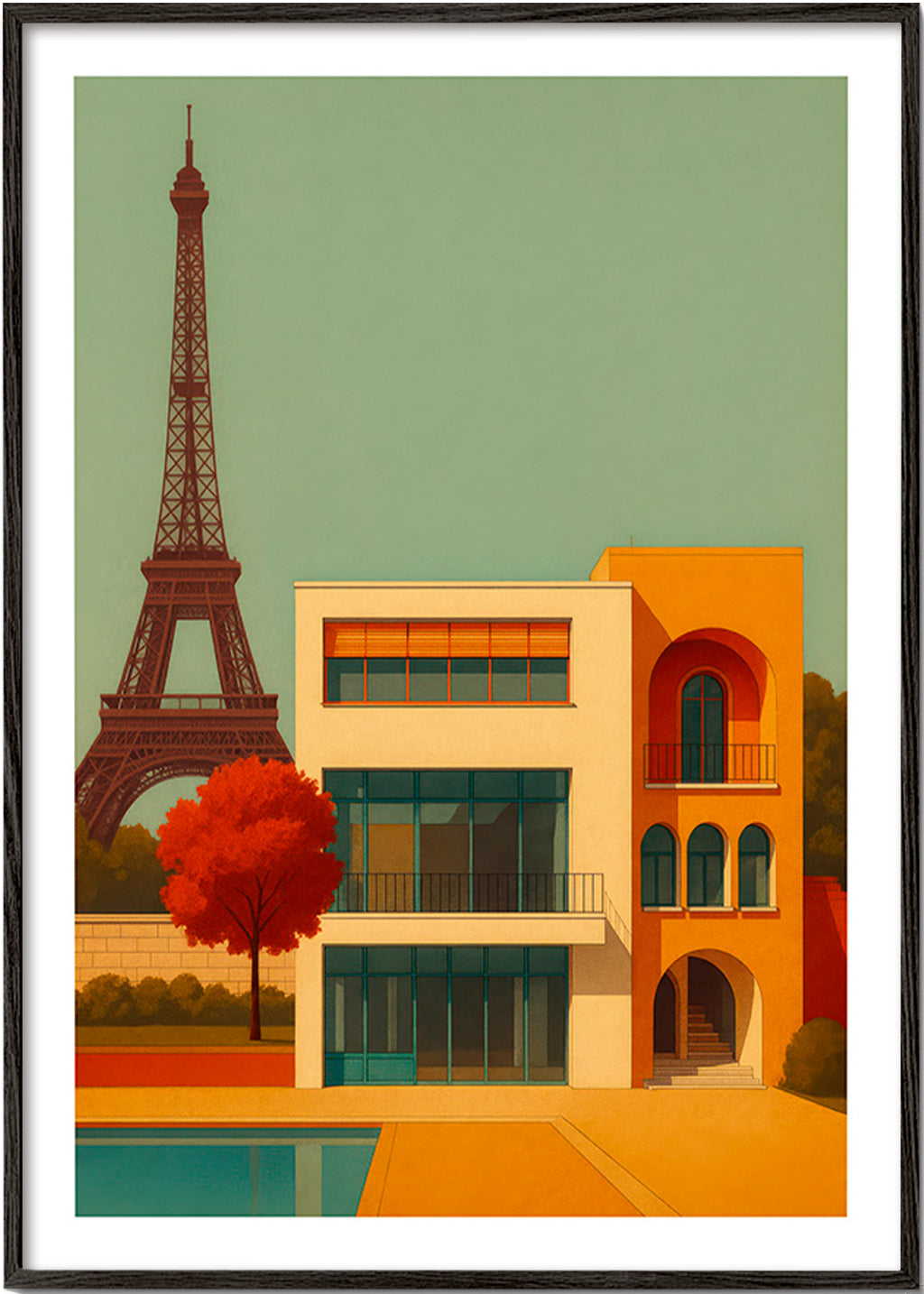 Køkkenkunst: moderne hus ved Eiffeltårnet – Black Frame