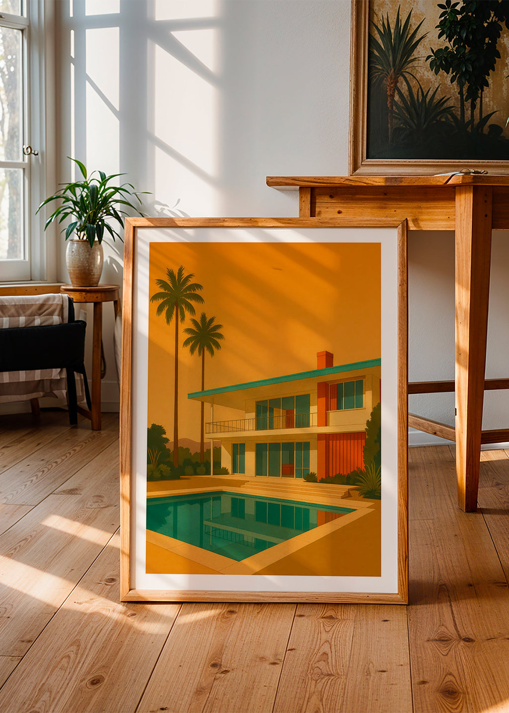 Køkkenkunst moderne villa med pool ved gylden time – Product1