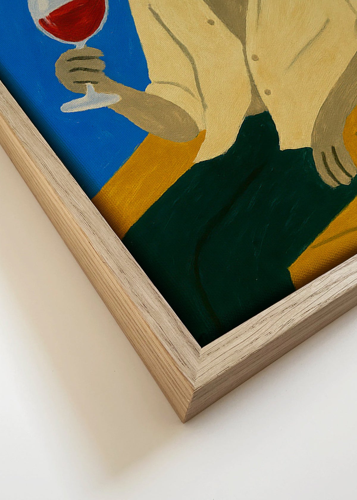 Køkkenkunst: galgo med vinglas – Canvas detail