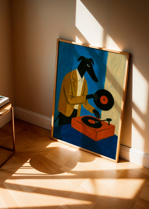 DJ-hund illustration med vinyl – Product1
