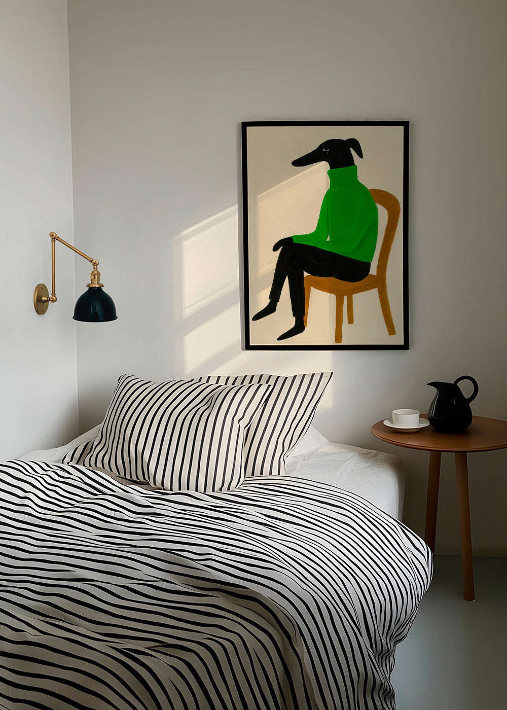 Hundillustration med grøn rullekrave – Product1
