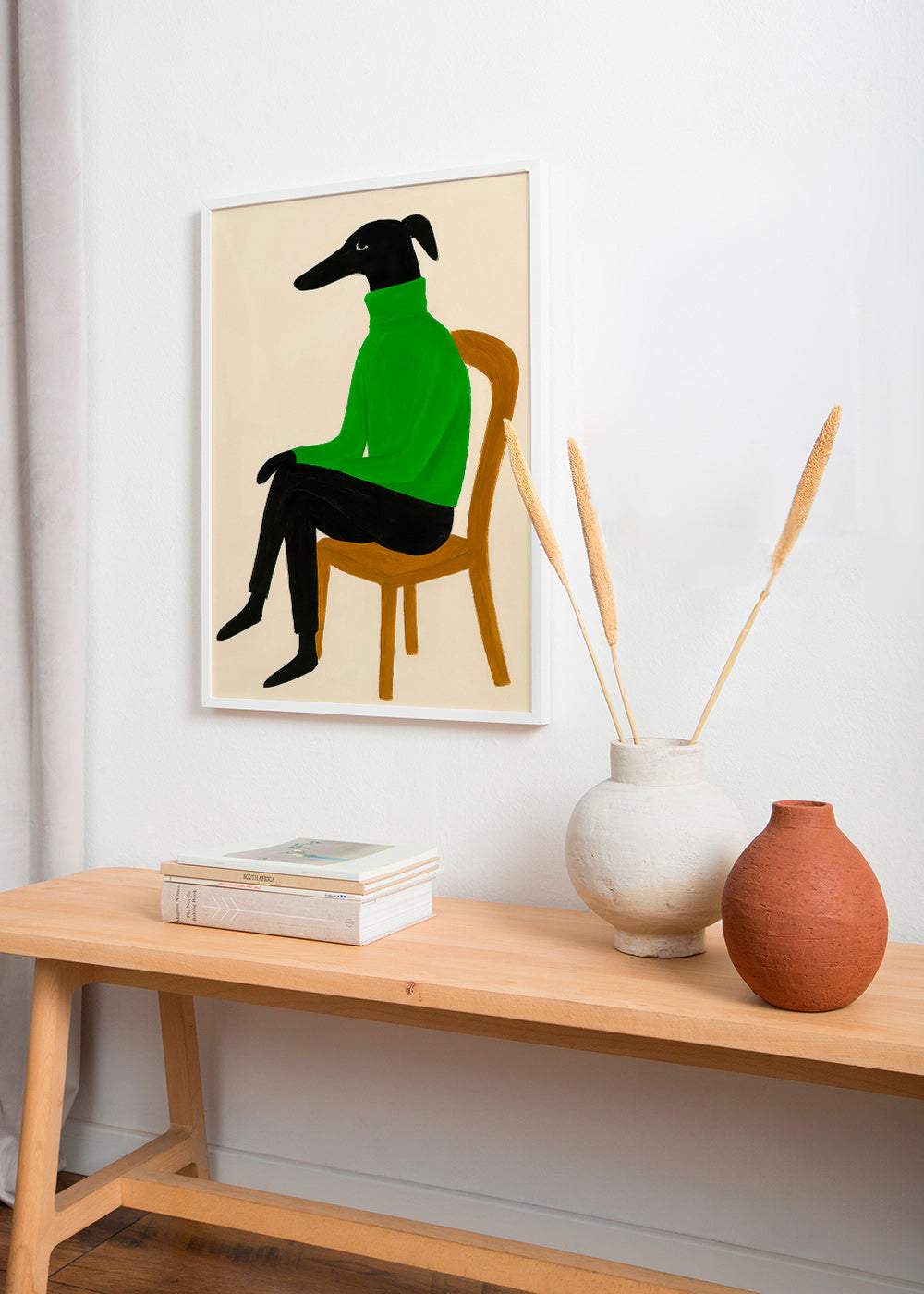 Hundillustration med grøn rullekrave – Product3