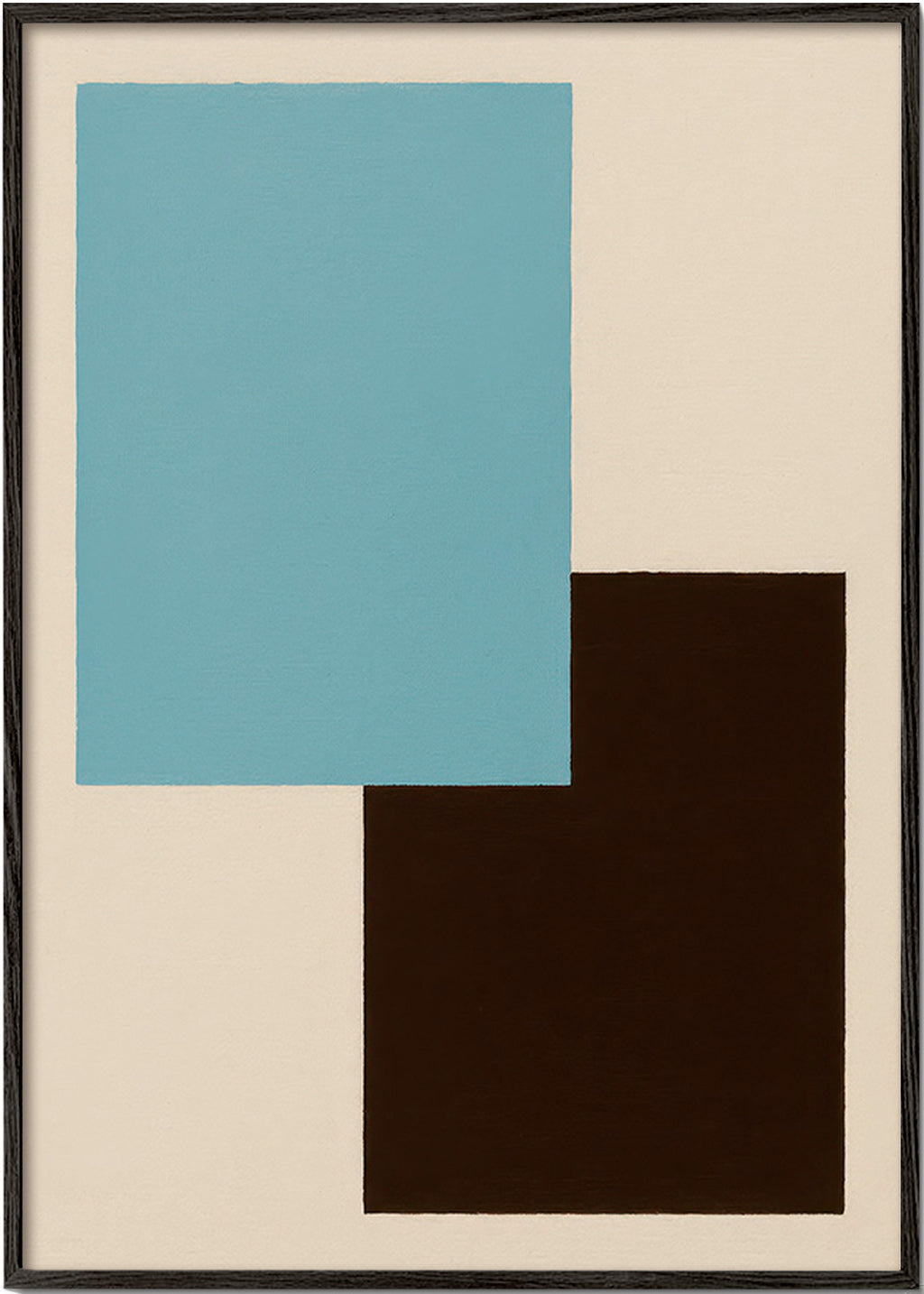 Geometrisk billede i blå og brun – Black Frame