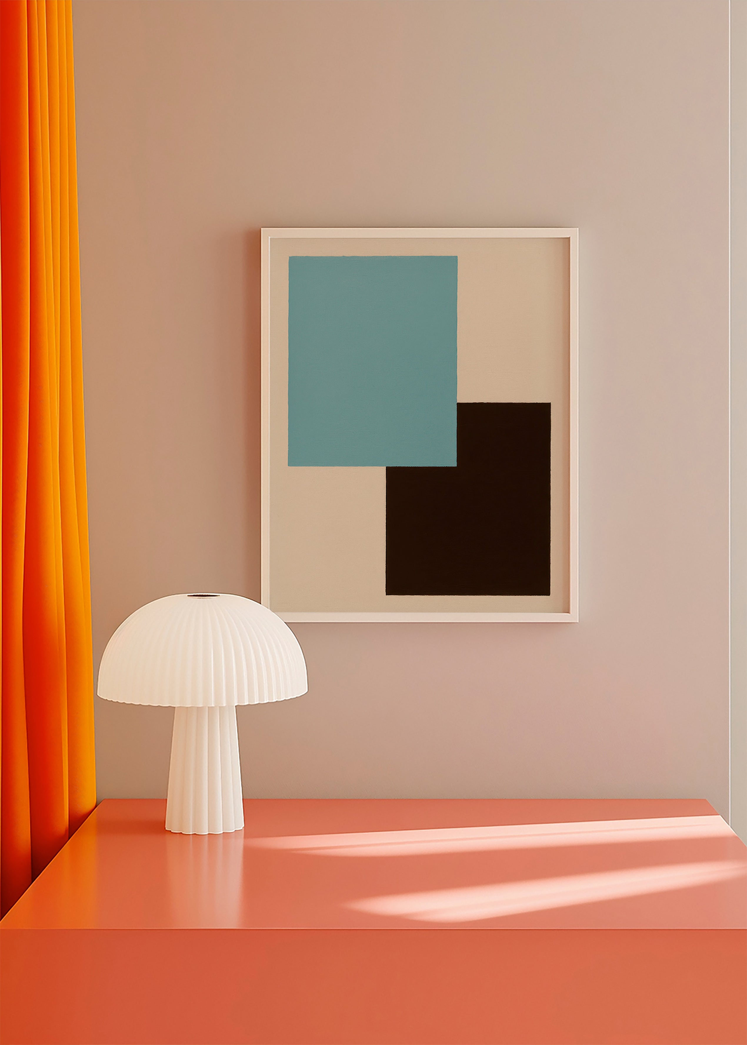 Geometrisk billede i blå og brun – Product1