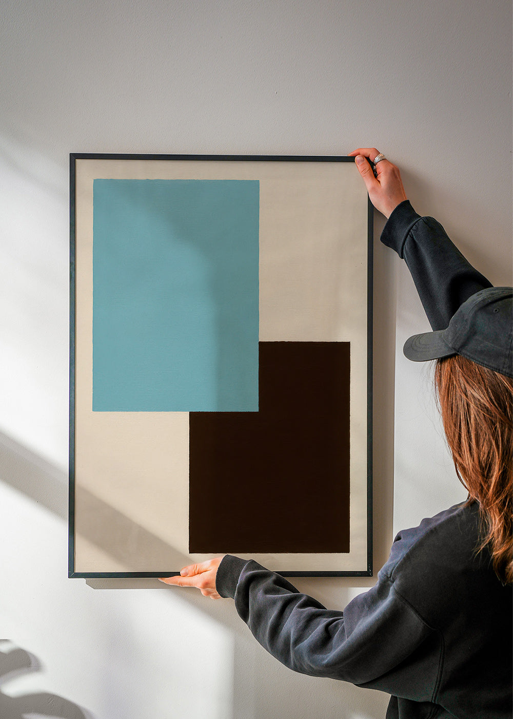 Geometrisk billede i blå og brun – Product3