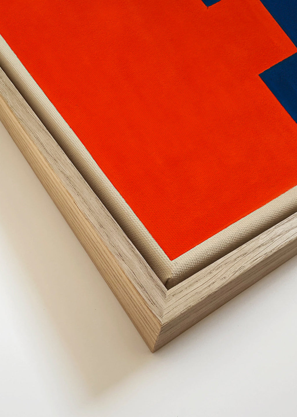 Abstrakt vertikal kunst rød og blå – Canvas detail