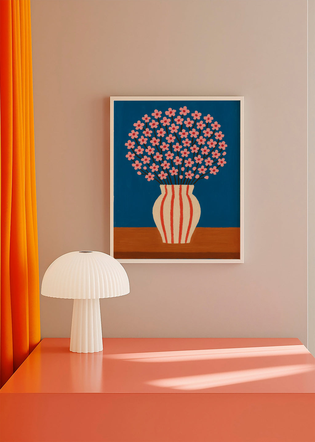 Botanisk plakat: vase med rosa blomster – Product2