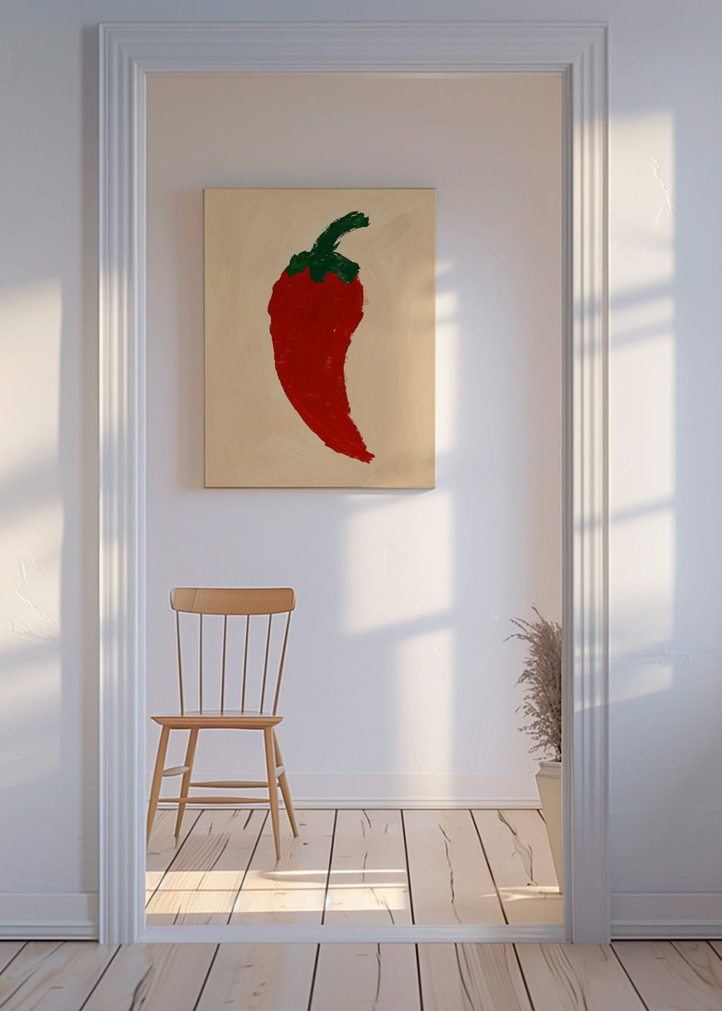 Køkkenkunst rød chili maleri – Canvas