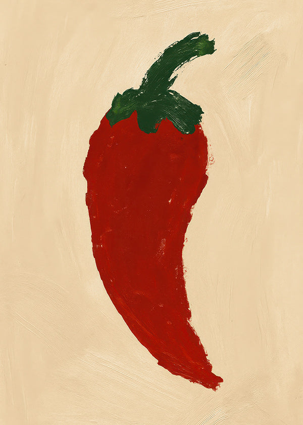 Køkkenkunst rød chili maleri