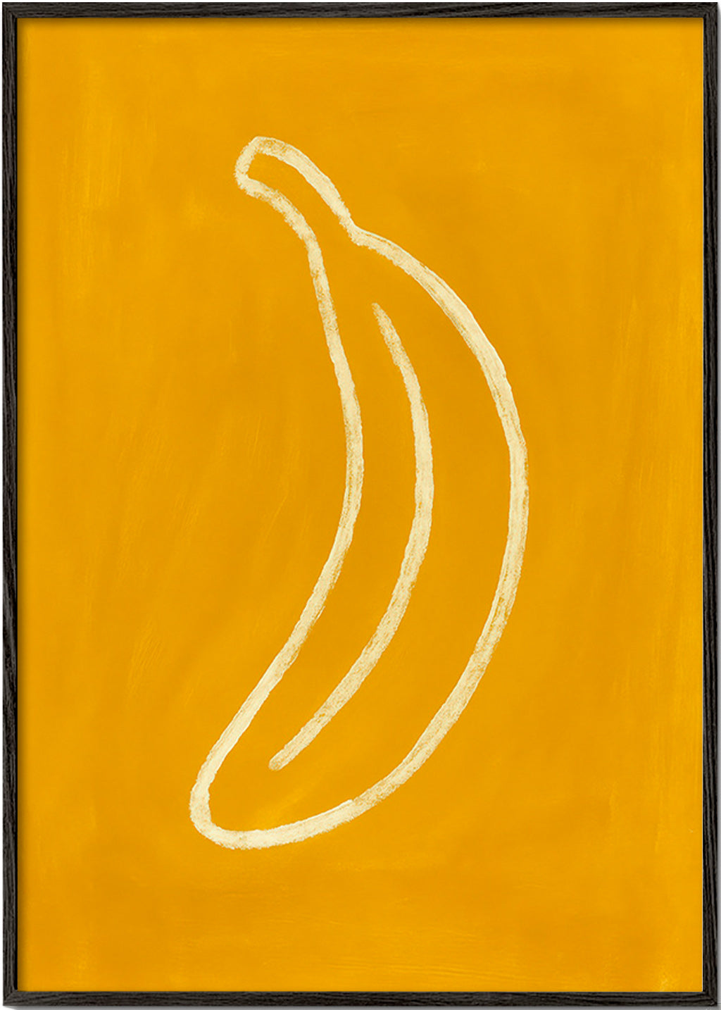 Køkkenkunst: gul banan minimalistisk – Black Frame