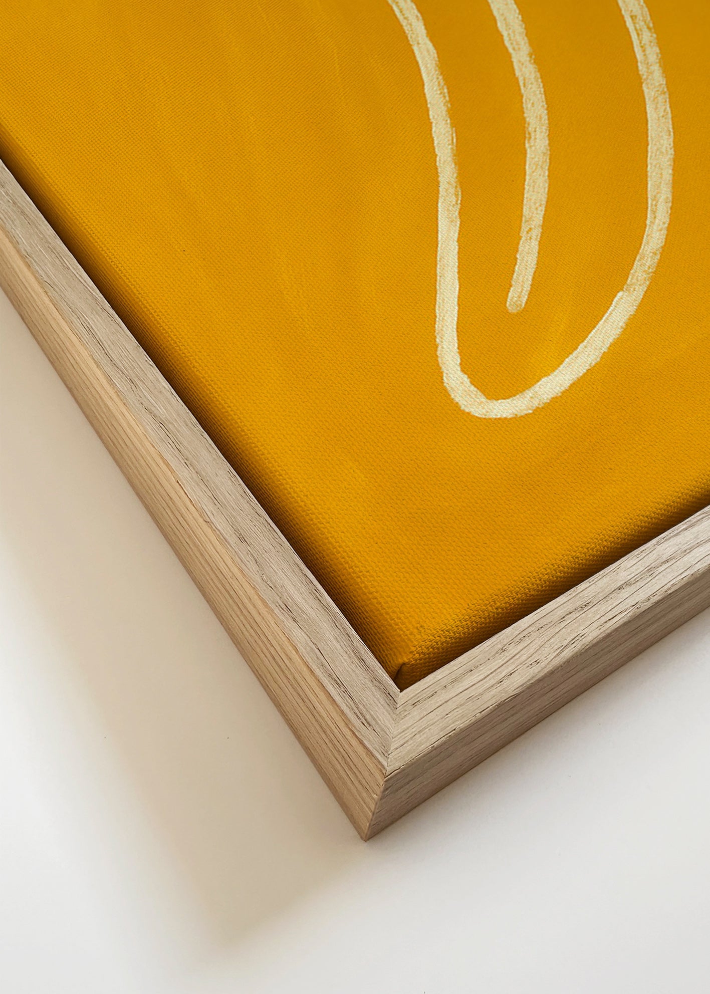 Køkkenkunst: gul banan minimalistisk – Canvas detail