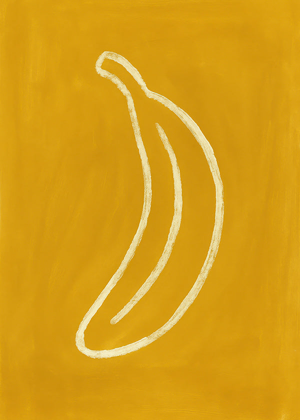 Køkkenkunst: gul banan minimalistisk