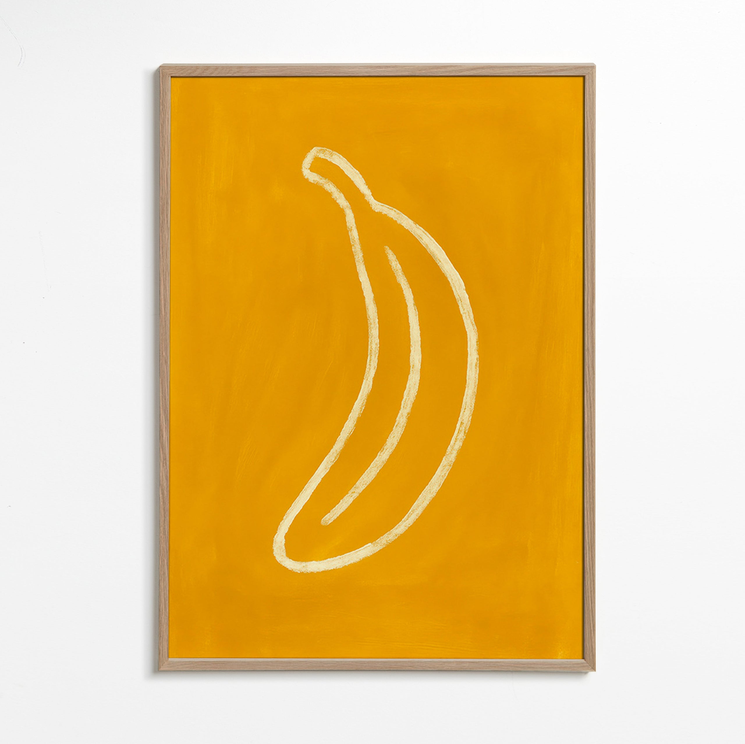 Køkkenkunst: gul banan minimalistisk – Oak Frame