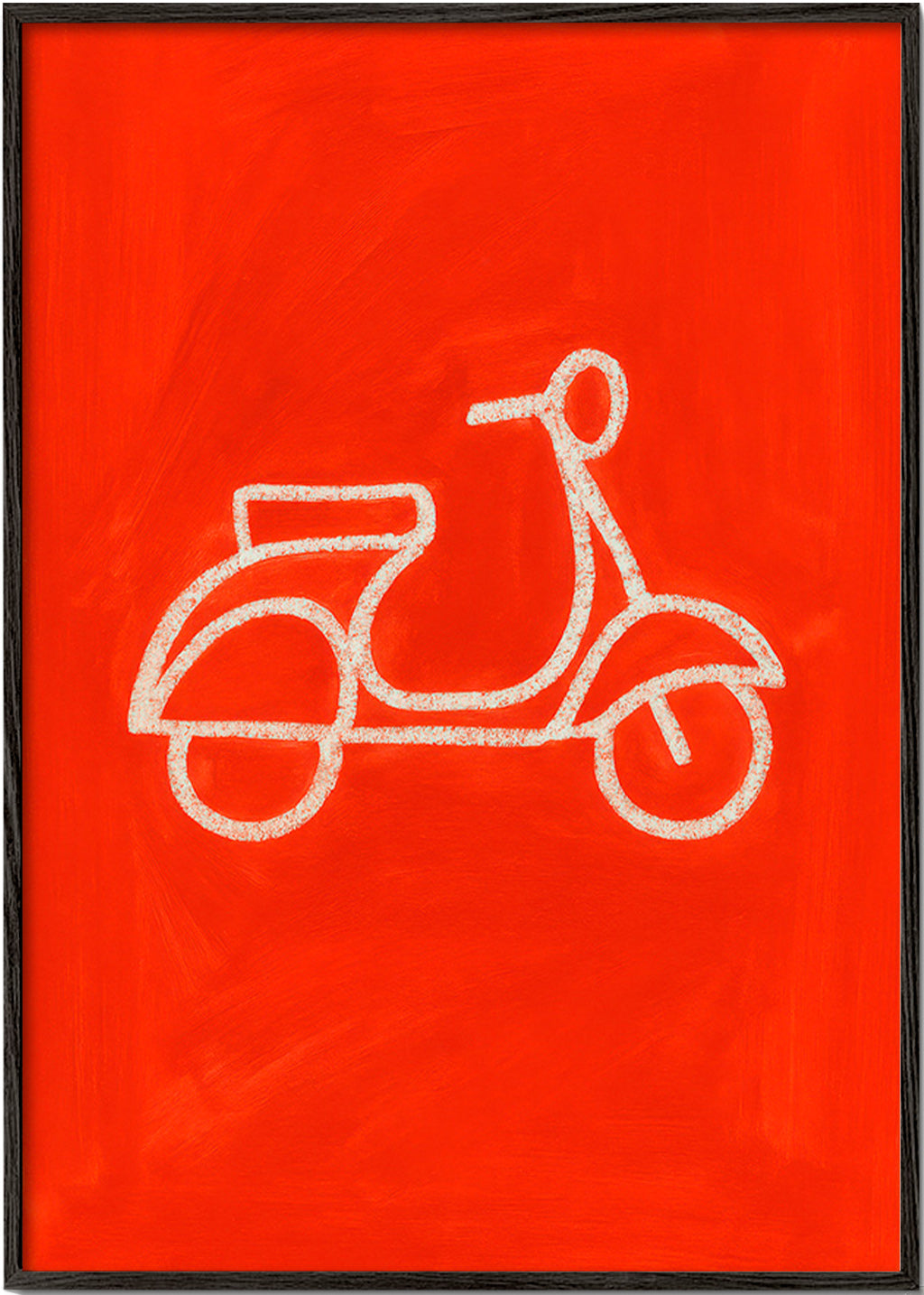 Rød scooter illustration – Black Frame
