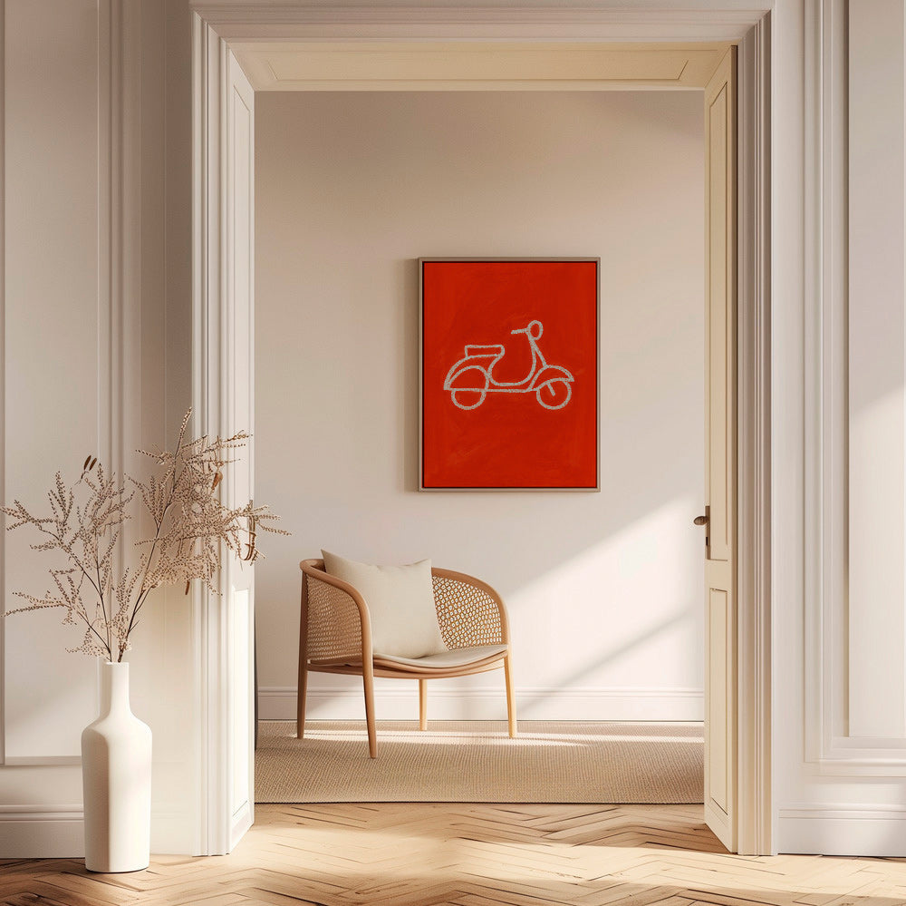Rød scooter illustration – Canvas1