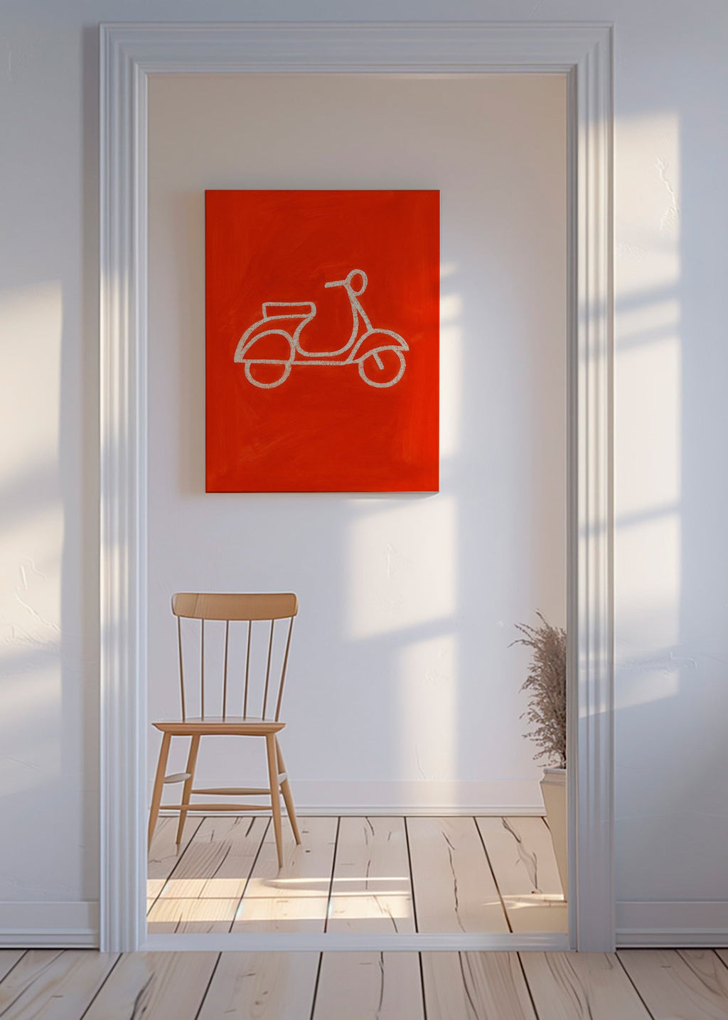 Rød scooter illustration – Canvas
