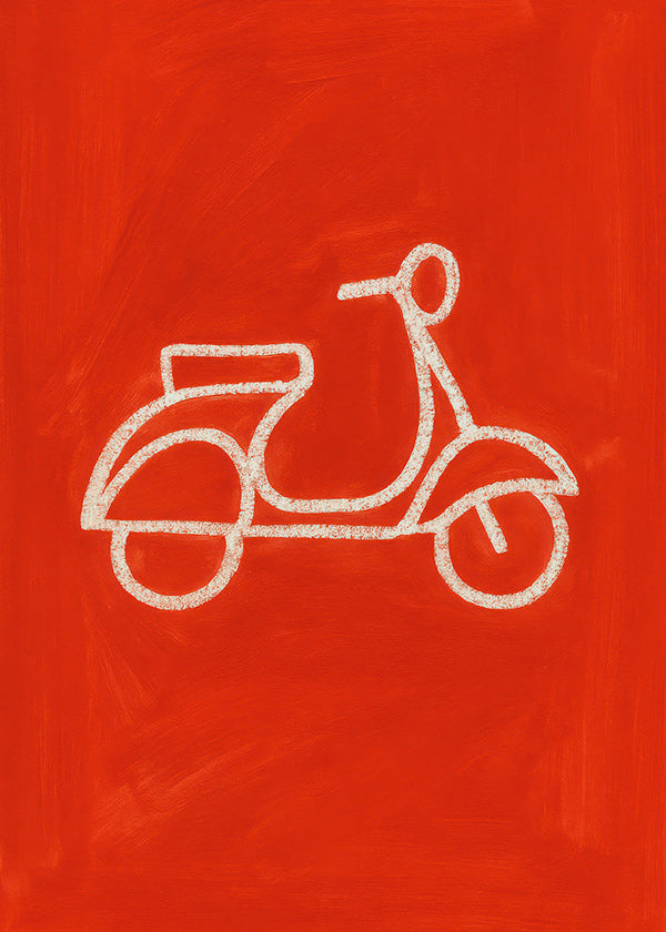 Rød scooter illustration