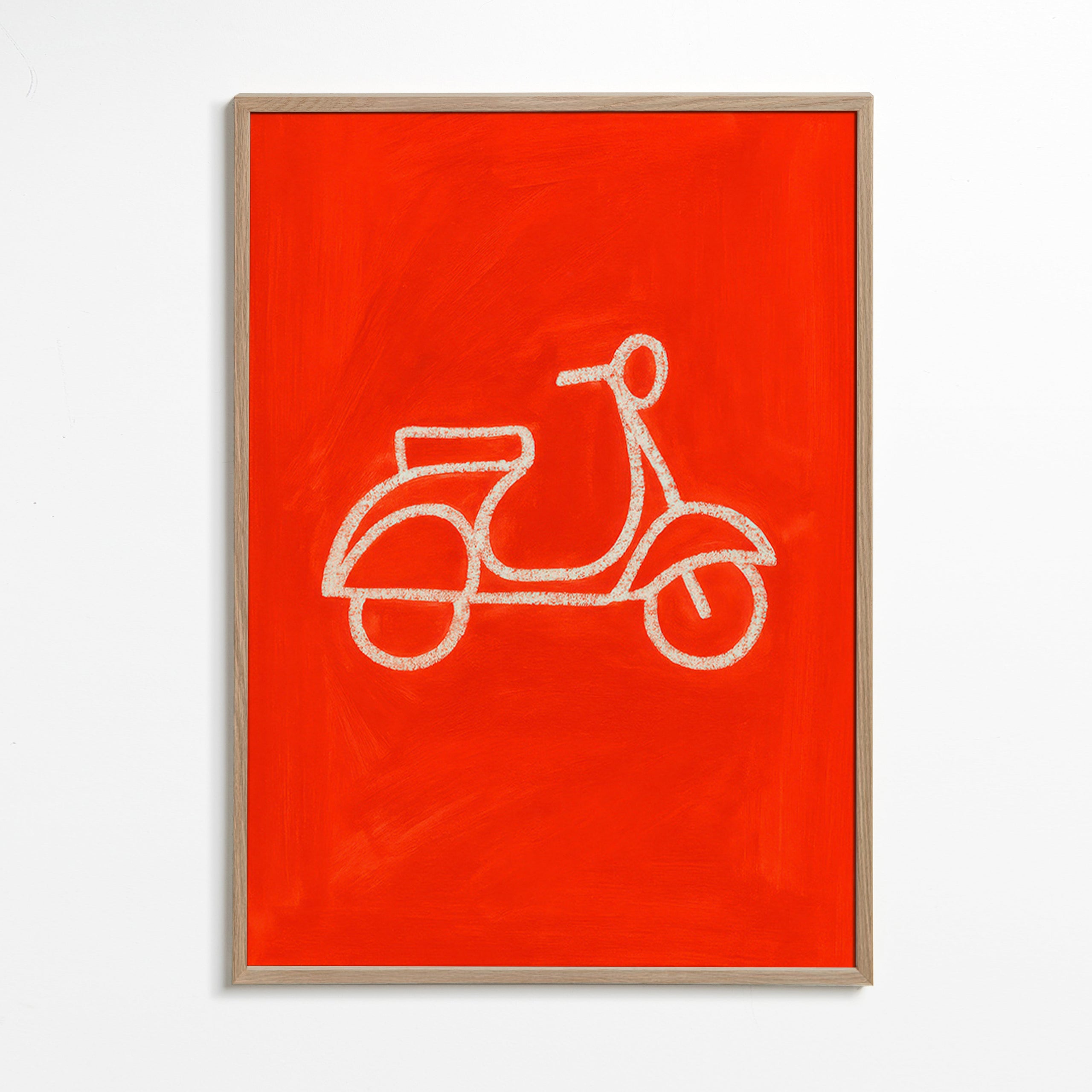 Rød scooter illustration – Oak Frame