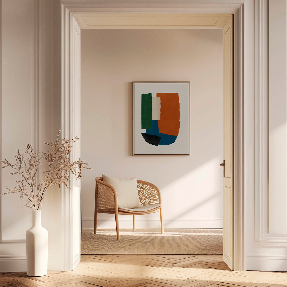 Abstrakt billede jordfarvede blokke – Canvas1