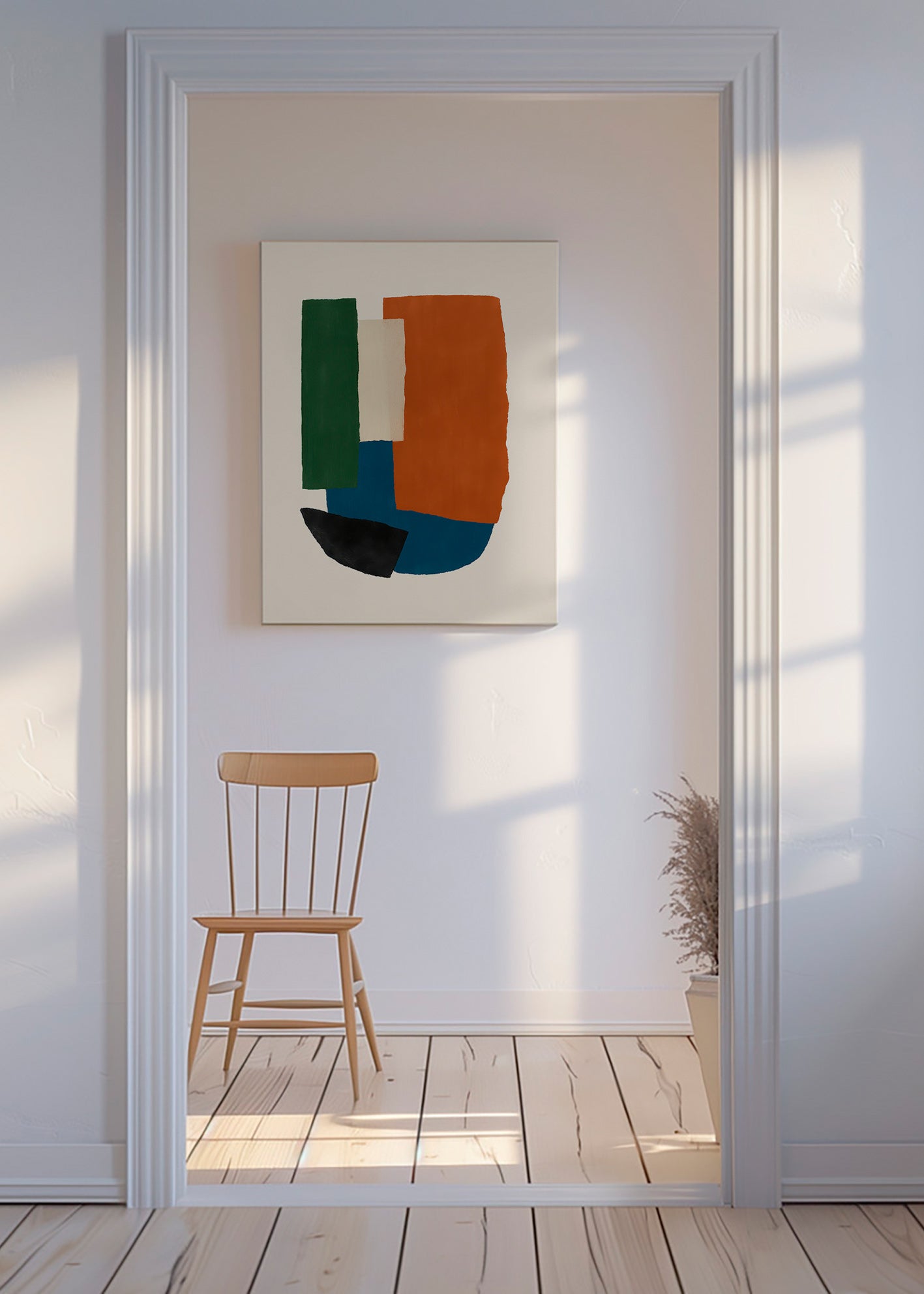 Abstrakt billede jordfarvede blokke – Canvas