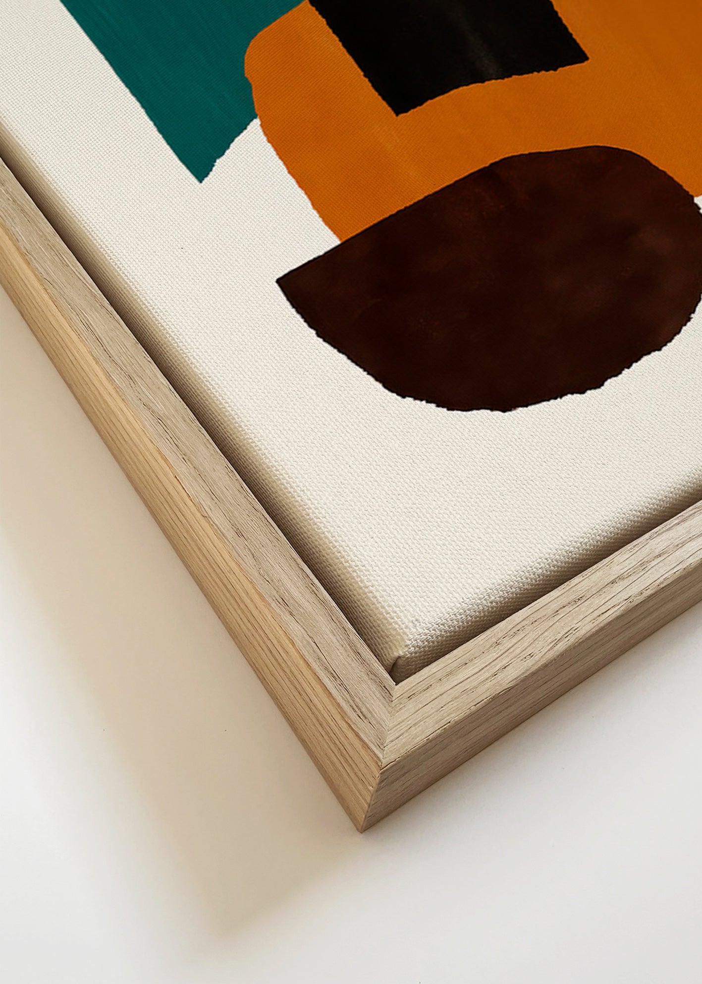 Abstrakt billede med jordfarvede blokke – Canvas detail