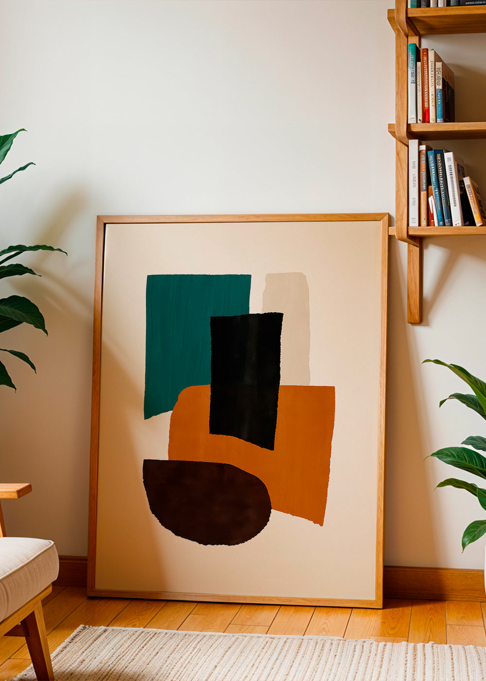Abstrakt billede med jordfarvede blokke – Product1