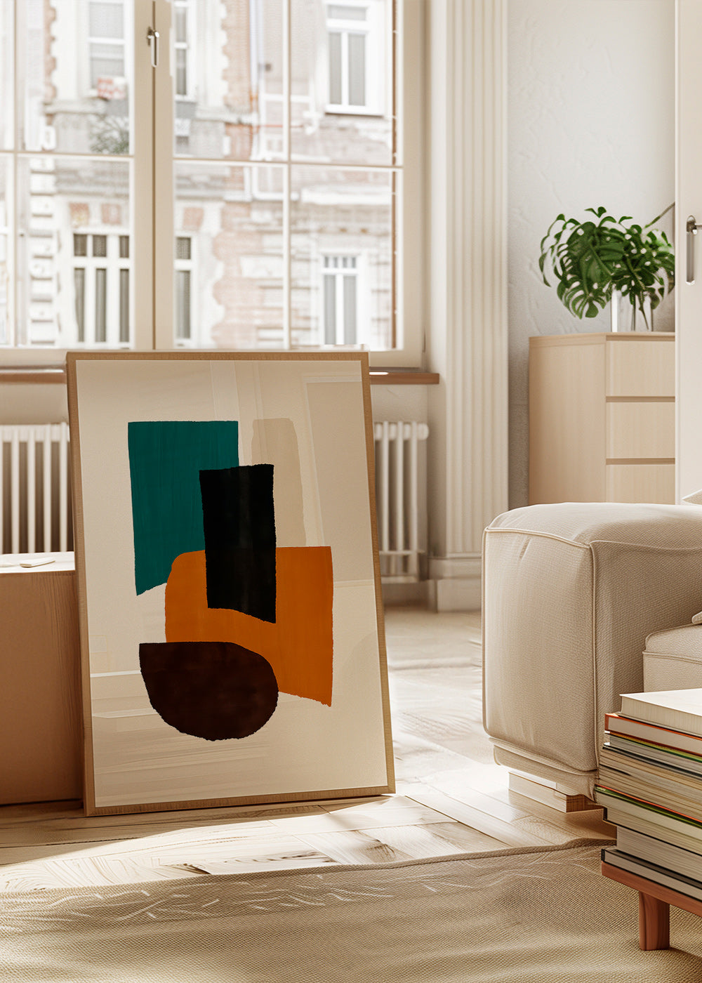 Abstrakt billede med jordfarvede blokke – Product3