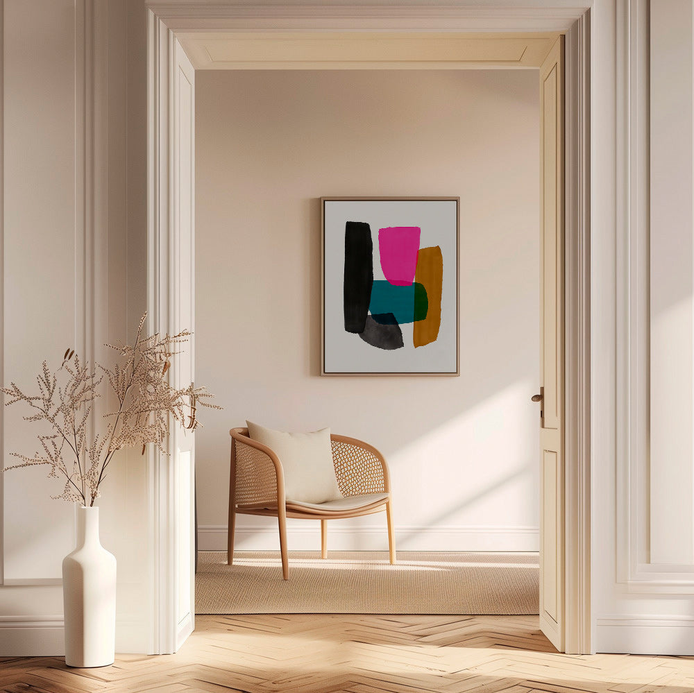 Abstrakt værk med magenta element – Canvas2