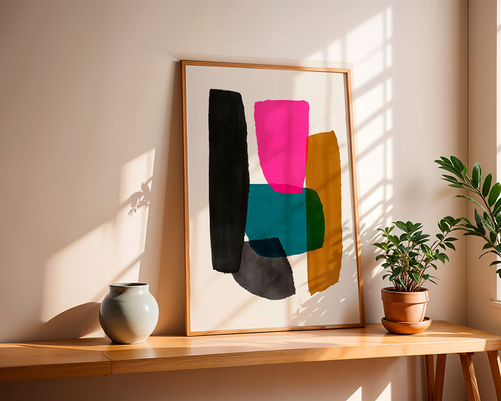 Abstrakt værk med magenta element – Product3