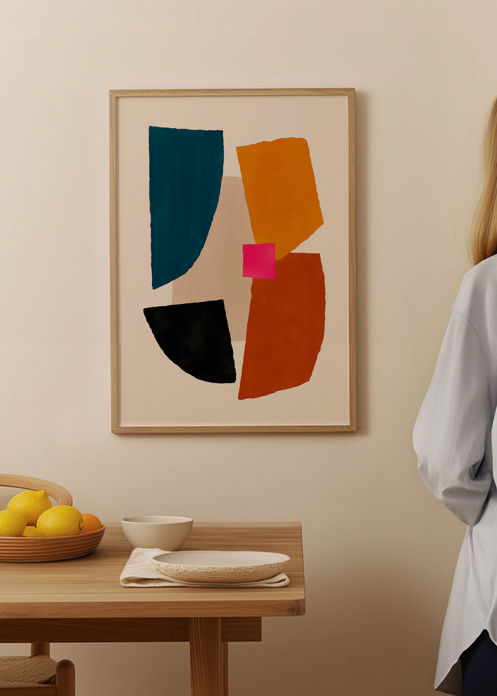 Abstrakt billede med markante farvefelter – Product3