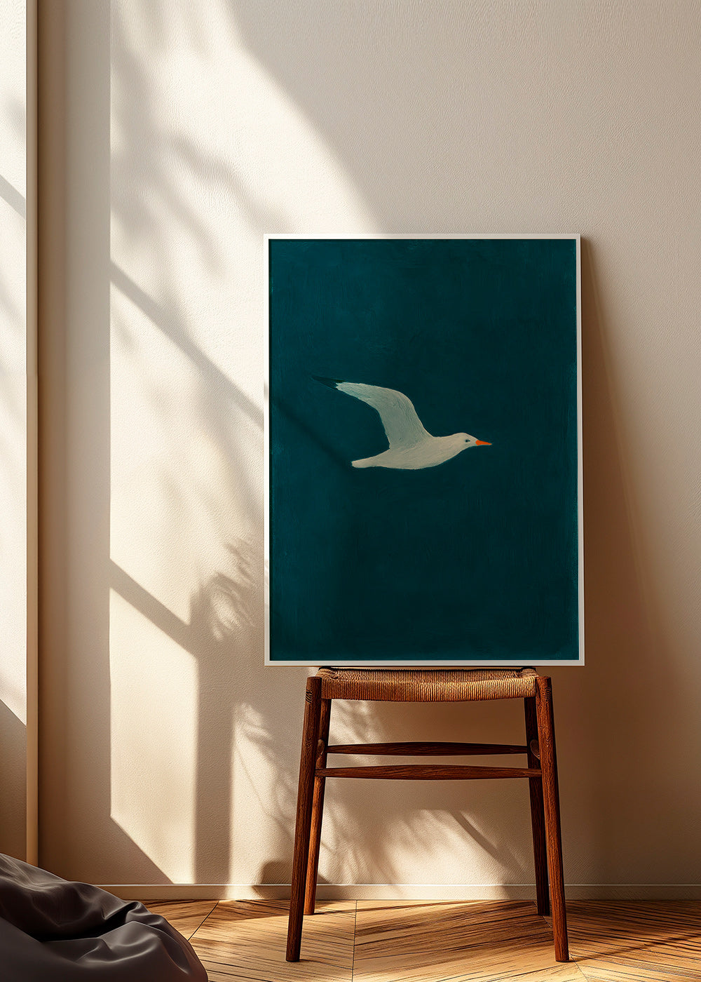 Kunst måge i flyvning over dybt hav – Product1
