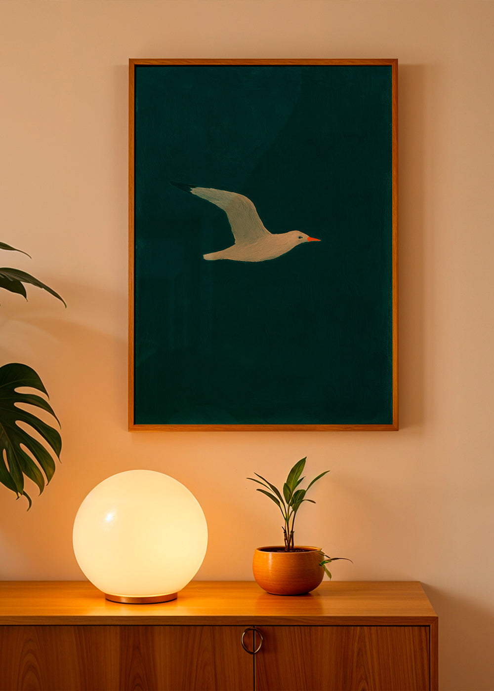 Kunst måge i flyvning over dybt hav – Product3