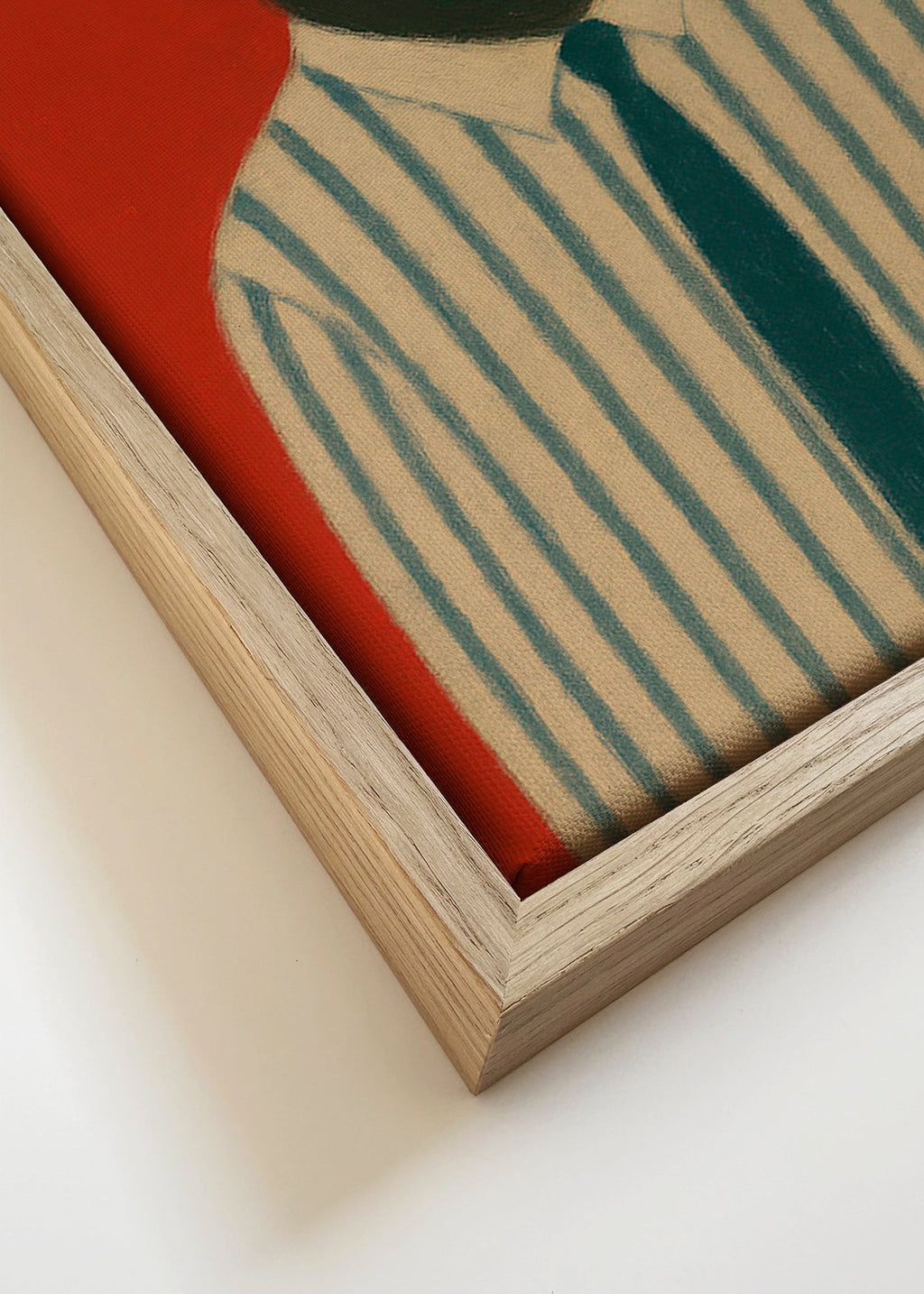 Kunstværk: Abe med stribet slips – Canvas detail