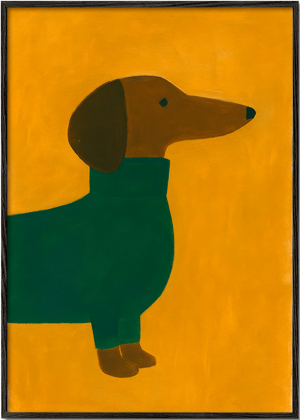 Billede af gravhund i sennep – Black Frame