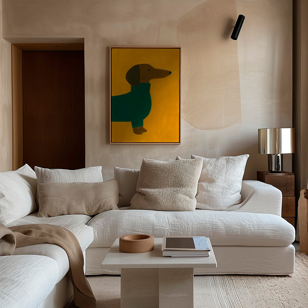 Billede af gravhund i sennep – Canvas1