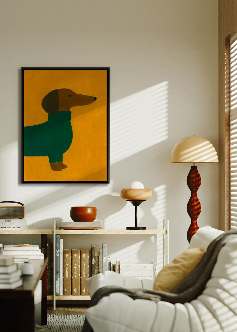 Billede af gravhund i sennep – Canvas2
