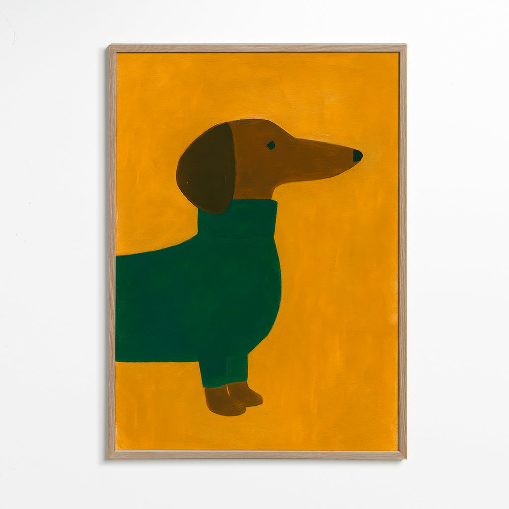 Billede af gravhund i sennep – Oak Frame