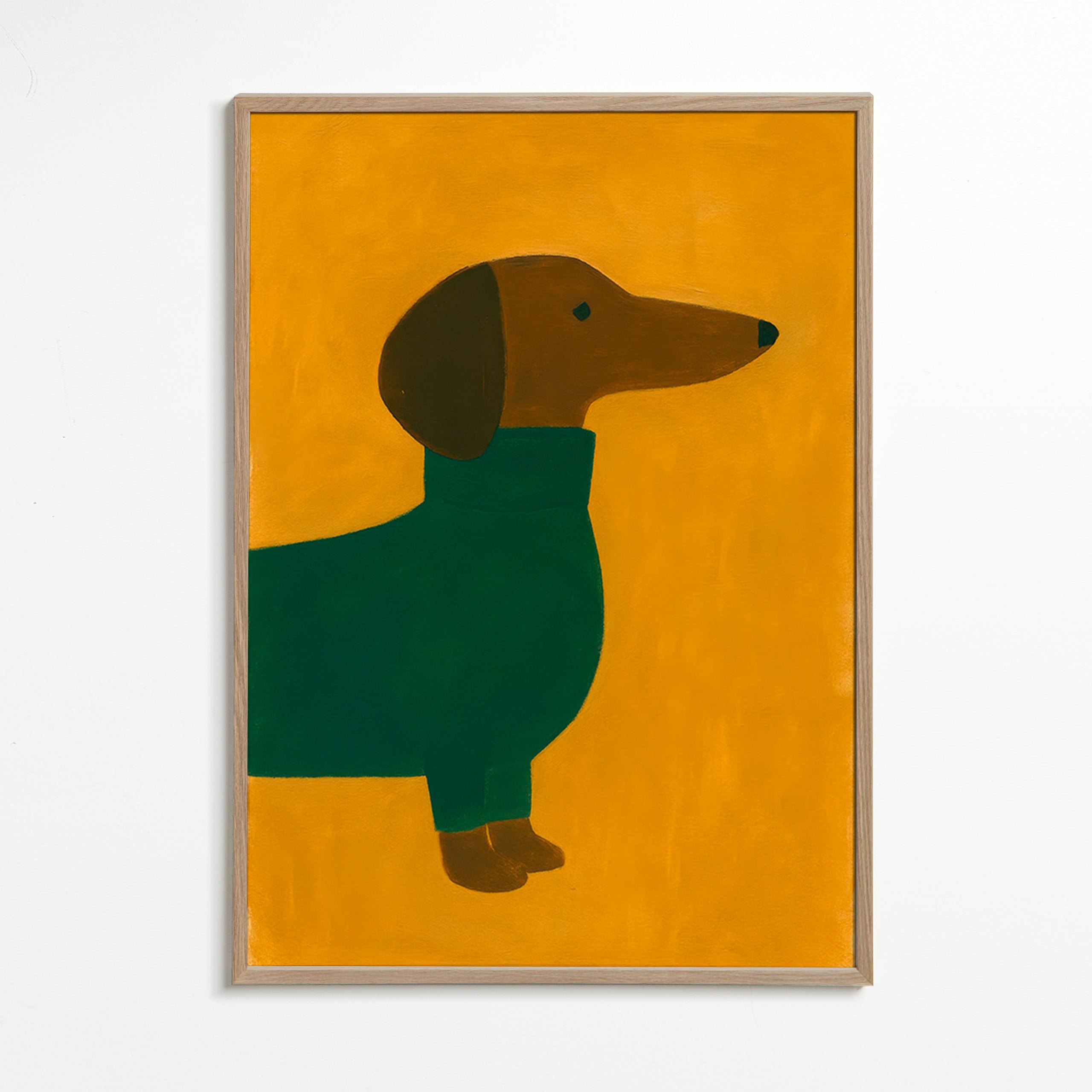 Billede af gravhund i sennep – Oak Frame